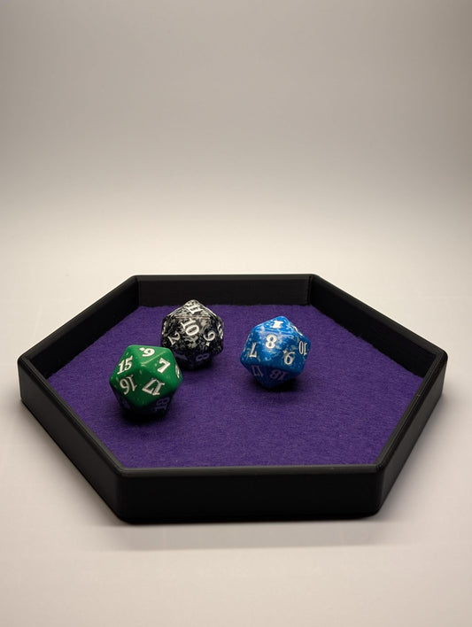 Hexagonal Dice Tray | Premium Felt-Lined Dice Rolling Tray for Tabletop RPGs
