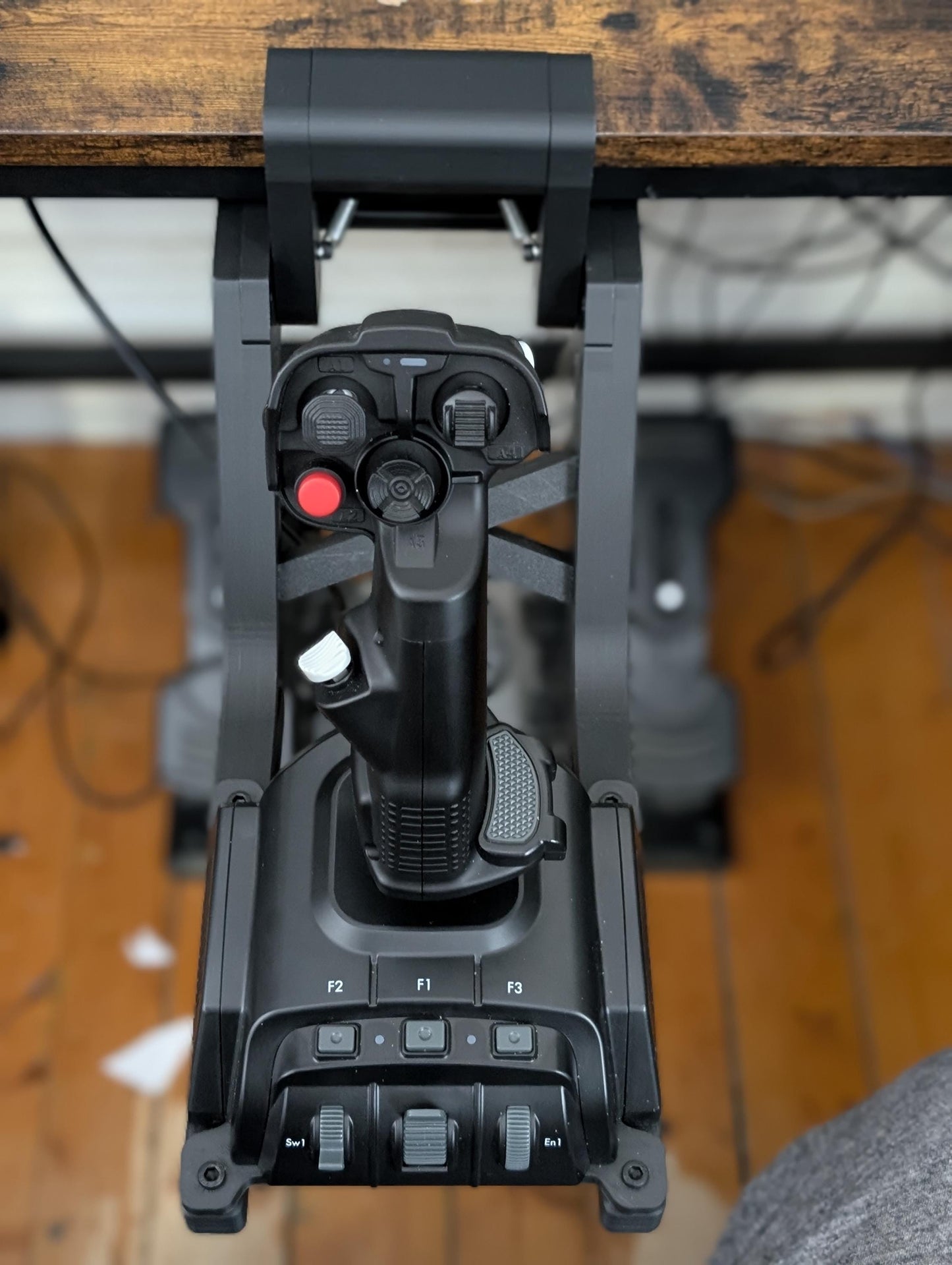 Universal Fold Away stick Mount (Fold-Away) – T.16000 / X52 / X56 / VelocityOne / SOL R-6/VKB Gladiator / NXT evo – Under Desk HOTAS Mount