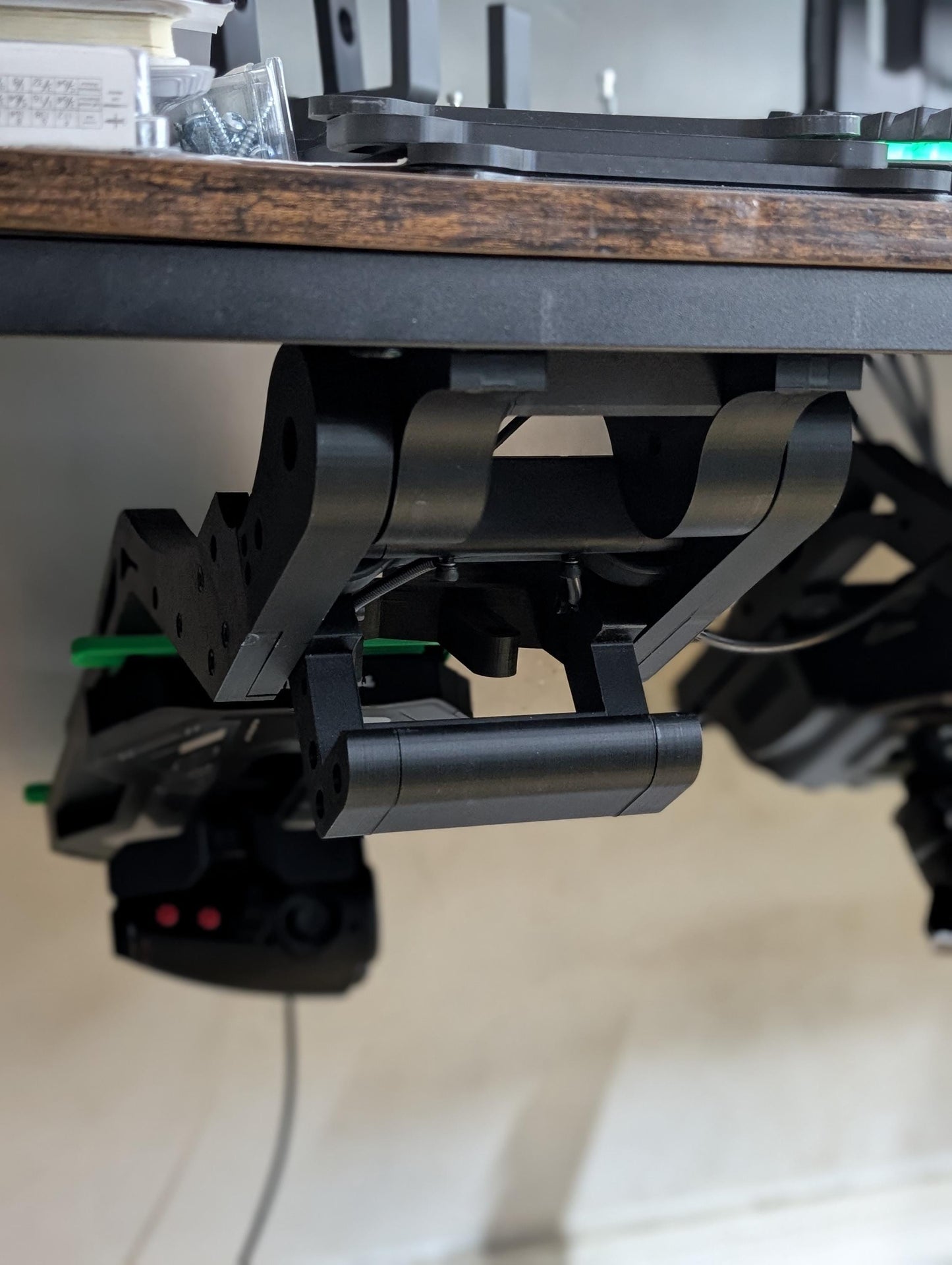 Universal Fold Away Throttle Mount (Fold-Away) – T16000 / X52 / X56 / VelocityOne / SOL R-6 Compatible – Under Desk HOTAS Mount